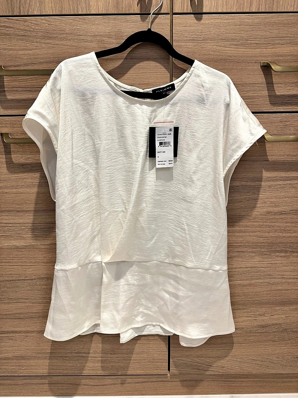 Pleione Short Sleeve Top in White Size Medium